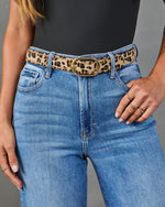 Midnight Ledger Studded Animal Print Belt