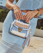 Blue Multi % Resort Only Braided Top Handle Bag-5