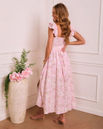 Soft Afternoon Floral Waist Tie Maxi Dress