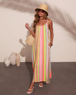 Darling Glow Striped Abstract Maxi Dress