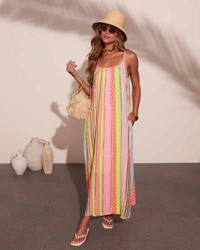 neon color maxi dress Tia Silk Wrap Midi Dress