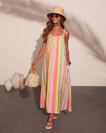 Darling Glow Striped Abstract Maxi Dress