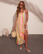 Darling Glow Striped Abstract Maxi Dress