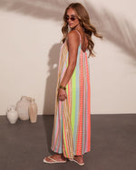 Darling Glow Striped Abstract Maxi Dress