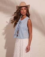 Canyon Drift Denim Front Tie Top