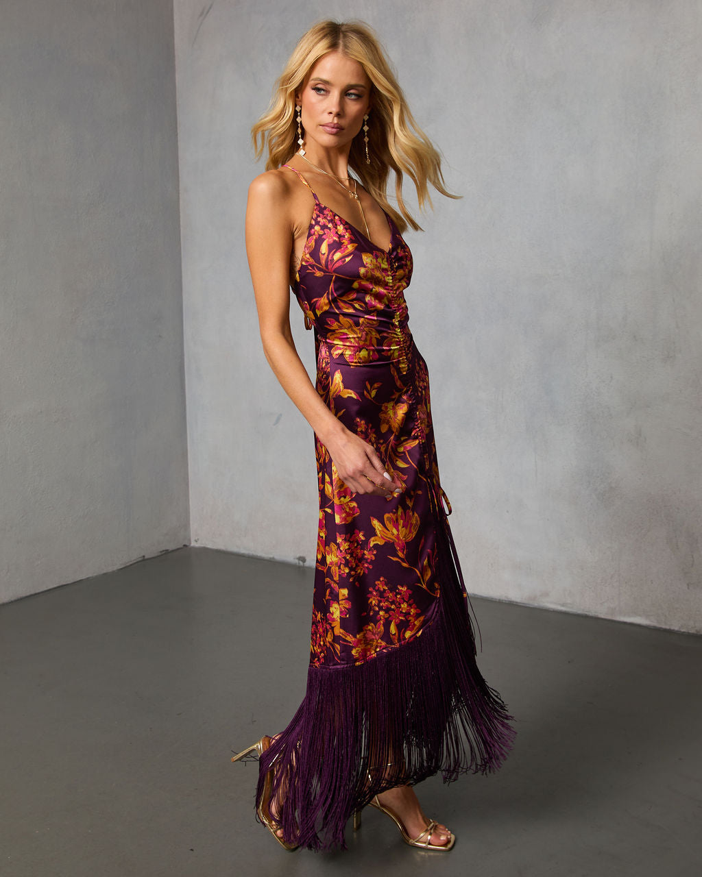 Jameliah Printed Fringe Midi Dress – VICI