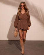 Soft Thistle Pleated Waist Romper
