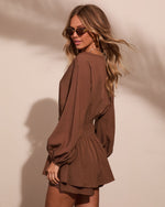 Soft Thistle Pleated Waist Romper