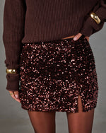 Going Out Velvet Sequin Mini Skirt