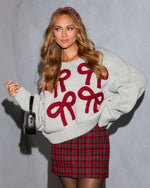 Wrap Me Up Graphic Bow Knit Sweater