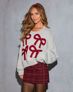 Wrap Me Up Graphic Bow Knit Sweater