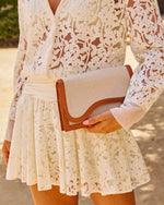 Fresh Gatherings Vegan Leather Trim Crossbody Bag