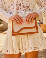 Fresh Gatherings Vegan Leather Trim Crossbody Bag