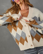 Warm Solace Knit Argyle Cardigan