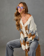 Warm Solace Knit Argyle Cardigan