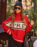 Apres Summit Turtleneck Graphic Knit Sweater