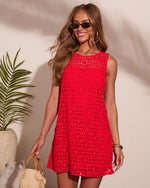 Pure Coast Geometric Crochet Mini Dress