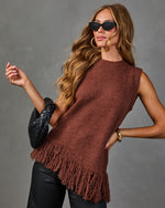 Maple Mingle Knit Fringe Hem Top