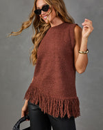 Maple Mingle Knit Fringe Hem Top