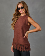 Maple Mingle Knit Fringe Hem Top