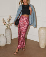 Between Dusk Satin Paisley Maxi Skirt