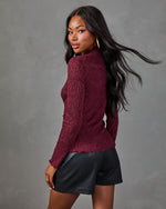 Charming Muse Lace Mock Neck Top