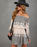 Monrow Paisley Off the Shoulder Mini Dress