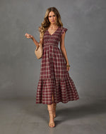 Fleur Darling Plaid Midi Dress
