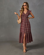 Fleur Darling Plaid Midi Dress