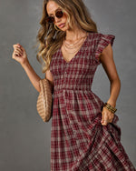 Fleur Darling Plaid Midi Dress