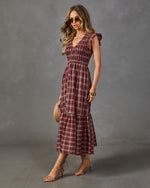 Fleur Darling Plaid Midi Dress