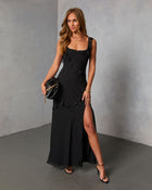 Edine Tiered Chiffon Maxi Dress