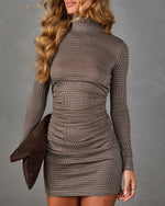 Dorthey Plaid Turtle Neck Mini Dress