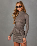 Dorthey Plaid Turtle Neck Mini Dress
