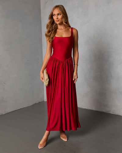 Firelight Muse Pleated Midi Dress  VICI