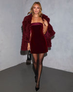 Cider Kiss Strapless Velvet Mini Dress