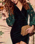 Forest % At Midnight Velvet Mini Dress-5