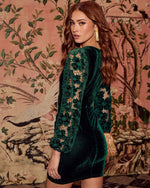 Forest % At Midnight Velvet Mini Dress-4