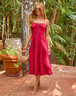 Darcelle Striped Godet Midi Dress