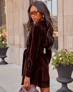 Muse Moment Velvet Waist Tie Mini Dress