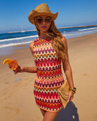Sweet Riviera Chevron Print Mini Dress