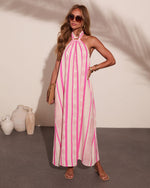 Elinna Striped Halter Neck Mini Dress