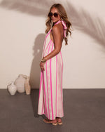 Elinna Striped Halter Neck Mini Dress