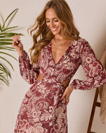 Riviera Chic Abstract Cut Out Maxi Dress