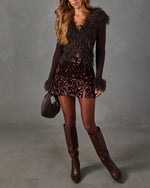 Romance Pending Knit Shaggy Faux Fur Cardigan
