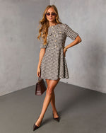Lysette Tweed Houndstooth Mini Dress