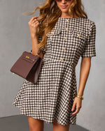 Lysette Tweed Houndstooth Mini Dress