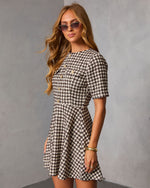 Lysette Tweed Houndstooth Mini Dress