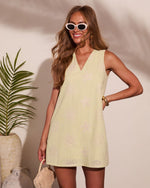 Coastal Light Eyelet Seashell Mini Dress