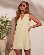 Coastal Light Eyelet Seashell Mini Dress